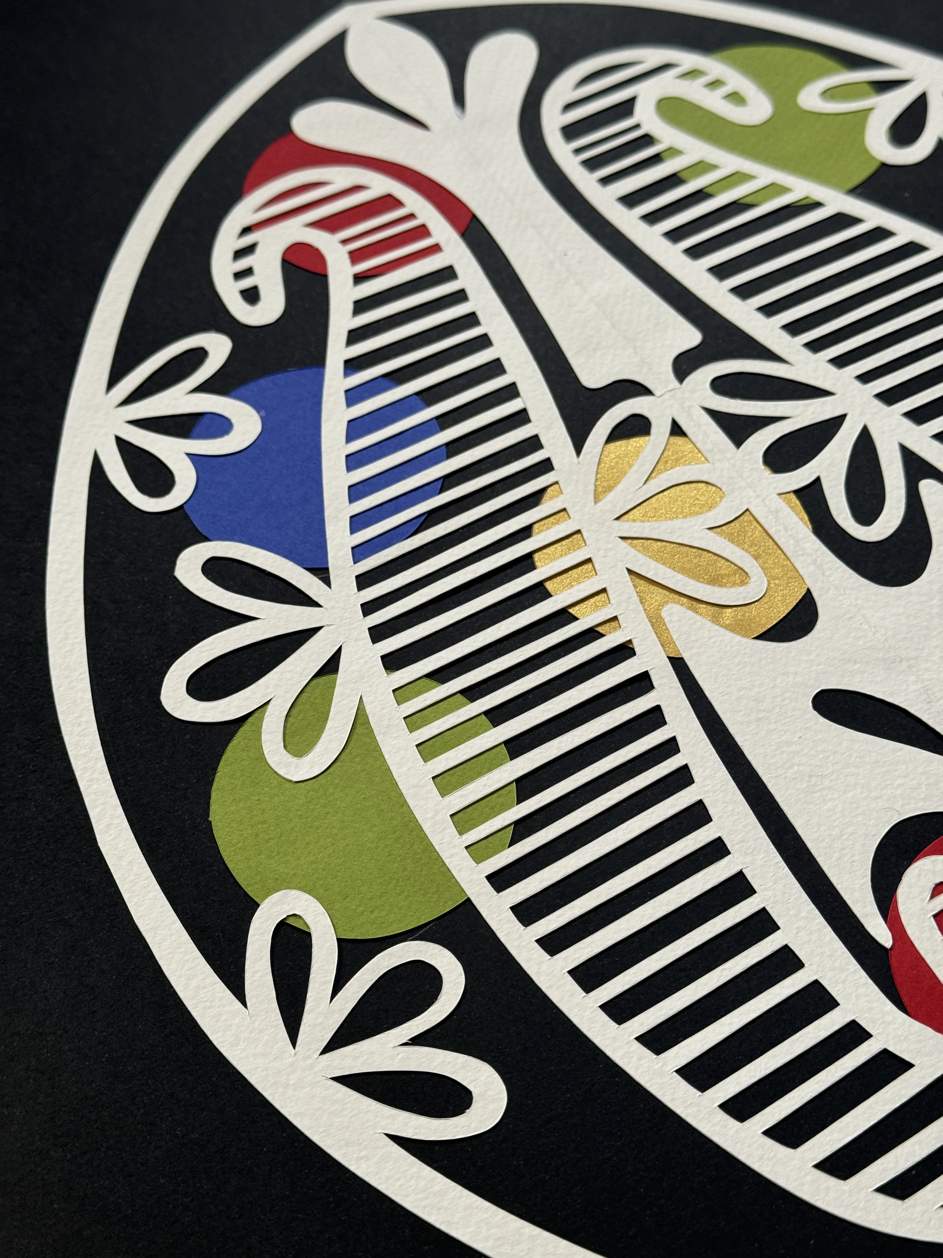 Зображення ""Пʼявки"" від Дарія Альошкіна, розмір: 50х40см, матеріали: папір, медіум: Папір, серія: Витинанка-писанка(за мотивами подільських писанок), ціна: €100 Фото 2 з 3.