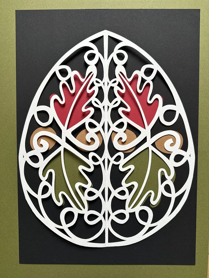 Зображення ""Дубочок"" від Дарія Альошкіна, розмір: 50х40см, матеріали: папір, медіум: Папір, серія: Витинанка-писанка(за мотивами подільських писанок), ціна: €100