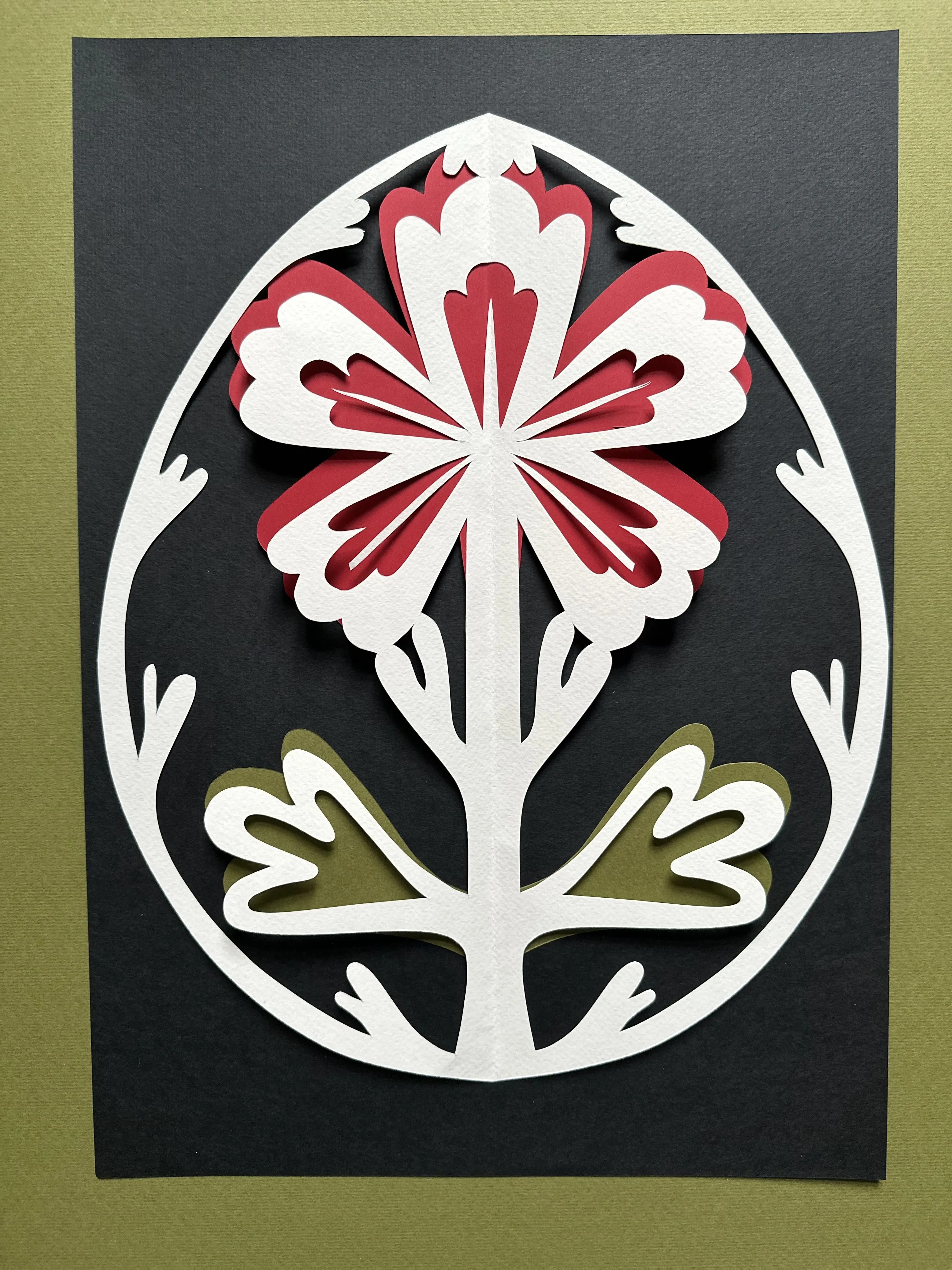 Obraz "Квітка-вазон" autorstwa Дарія Альошкіна, rozmiar: 40х50, medium Папір, część serii Витинанка-писанка(за мотивами подільських писанок), cena: €100