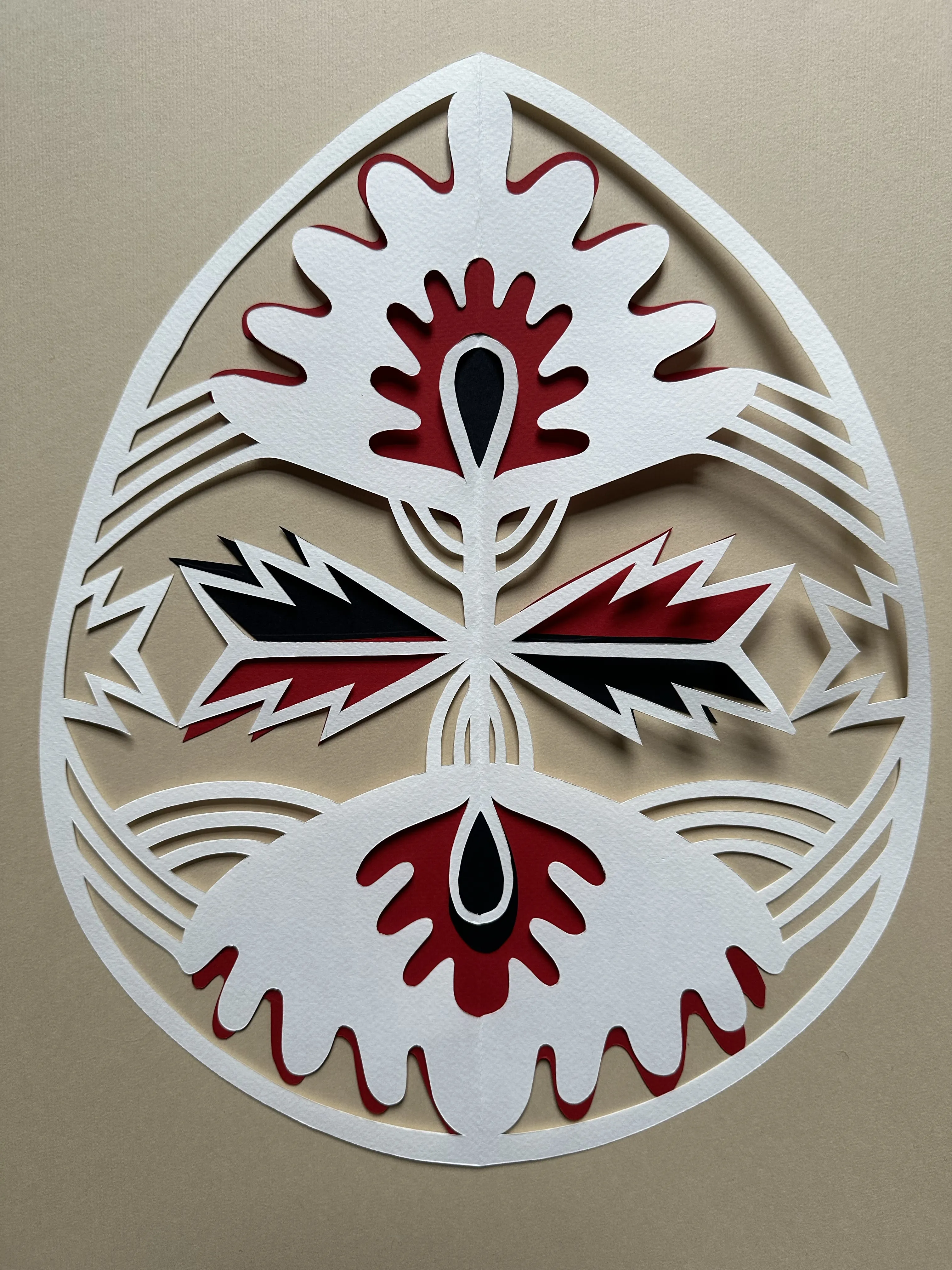 Image of "Писанка поділька" by Дарія Альошкіна, size: 40х50, Папір medium, part of the Витинанка-писанка(за мотивами подільських писанок) series, priced at €100