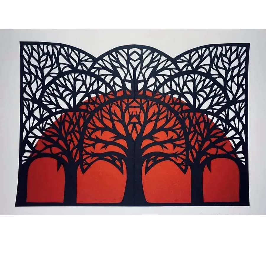 Image of "The Sun Sets" by Daria Alyoshkina, size: 50*35, 50*40, made of PAPER, Paper medium, part of the Природа series