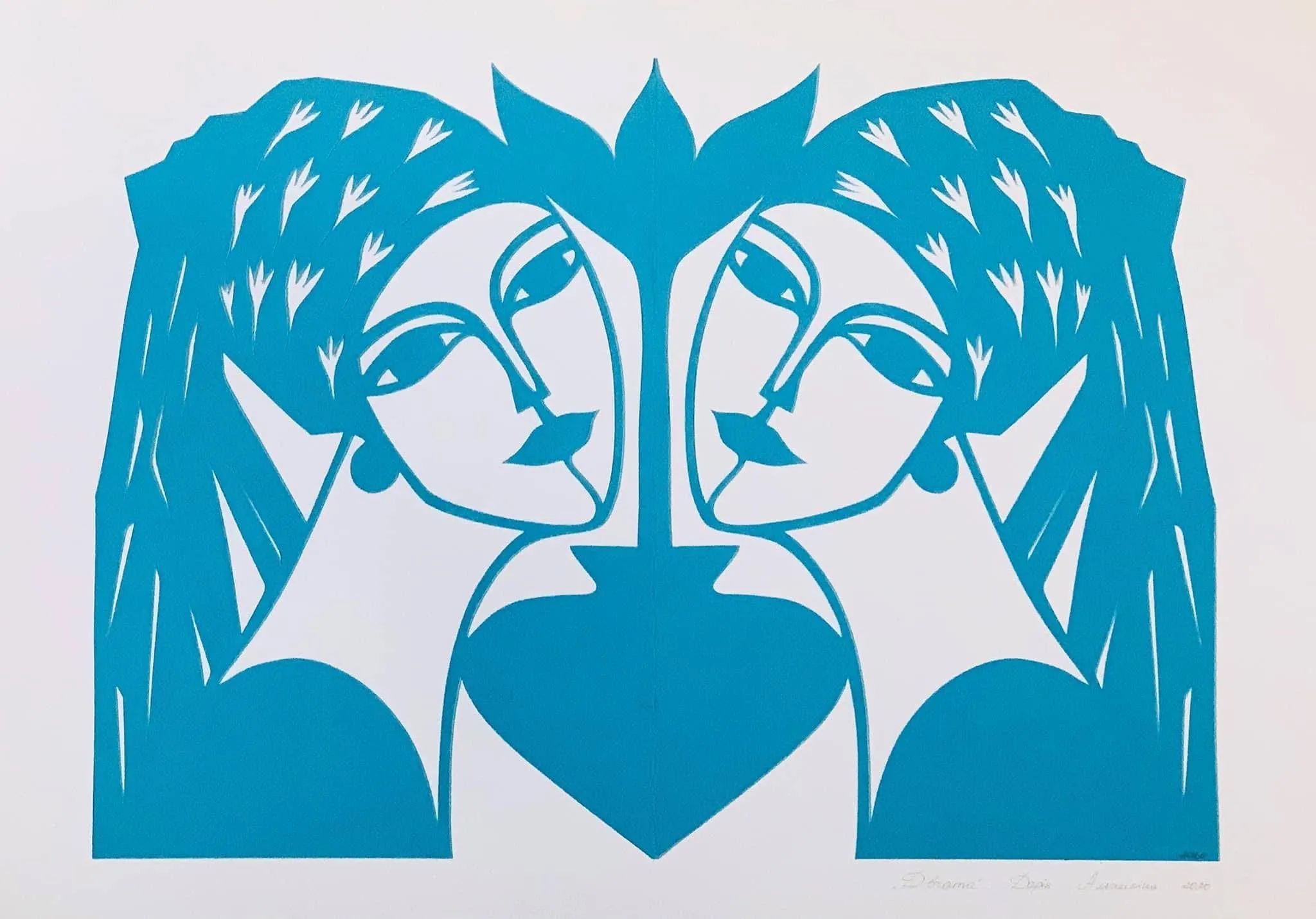 Image of "Дівчата з блакитними очима" by Дарія Альошкіна, size: 50*35, 50*40 , Папір medium, priced at €80