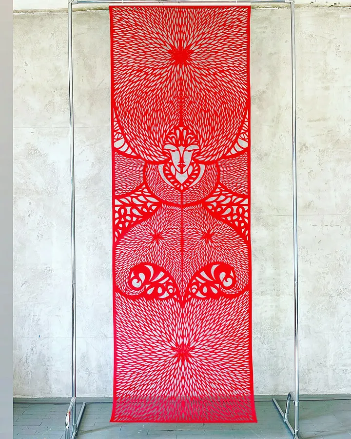 Image of Мак by Дарія Альошкіна, size: 100*300, Папір medium, part of the Витинанки великого формату series, priced at €1800