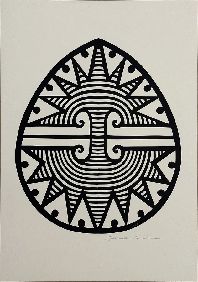 Image of "Гусячі лапки" by Дарія Альошкіна, size: 50х40см, Папір medium, part of the Витинанка-писанка(за мотивами подільських писанок) series, priced at €100 Photo 1 of 2.