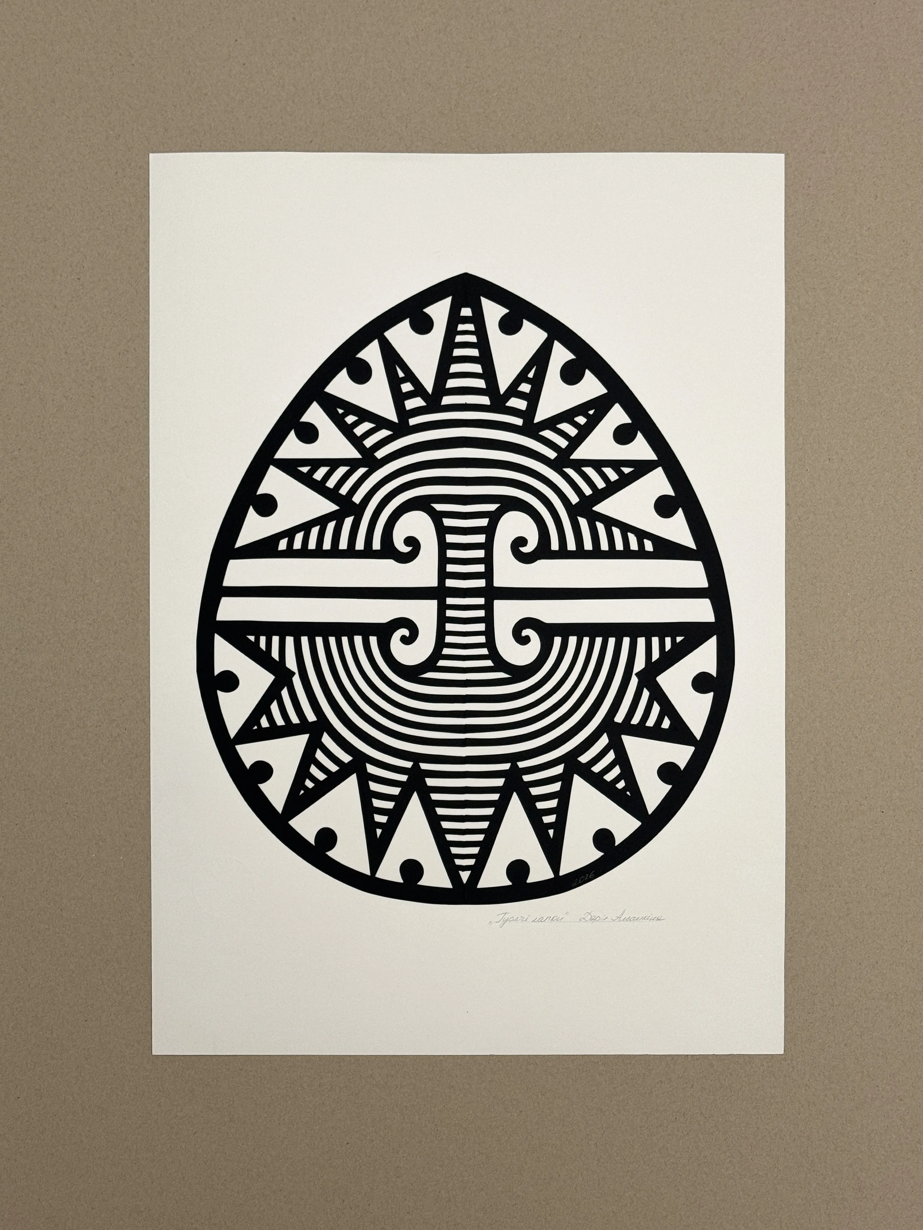 Image of "Гусячі лапки" by Дарія Альошкіна, size: 50х40см, Папір medium, part of the Витинанка-писанка(за мотивами подільських писанок) series, priced at €100 Photo 2 of 2.