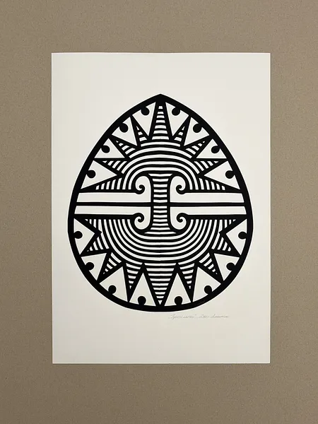 Зображення ""Гусячі лапки"" від Дарія Альошкіна, розмір: 50х40см, матеріали: папір, медіум: Папір, серія: Витинанка-писанка(за мотивами подільських писанок), ціна: €100 Фото 2 з 2.